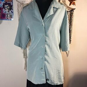 Elegant Women's Pastel Green Button-Down Shirt
